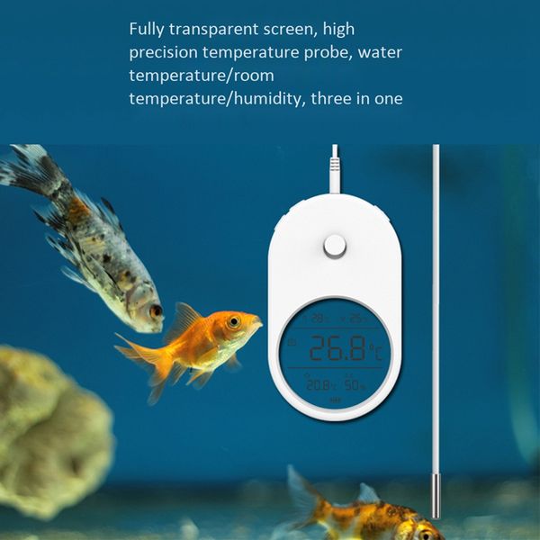 3 In 1 Electronic Aquarium Water Thermometer Hygrometer LCD Digital Water Temperature Measuring Tool