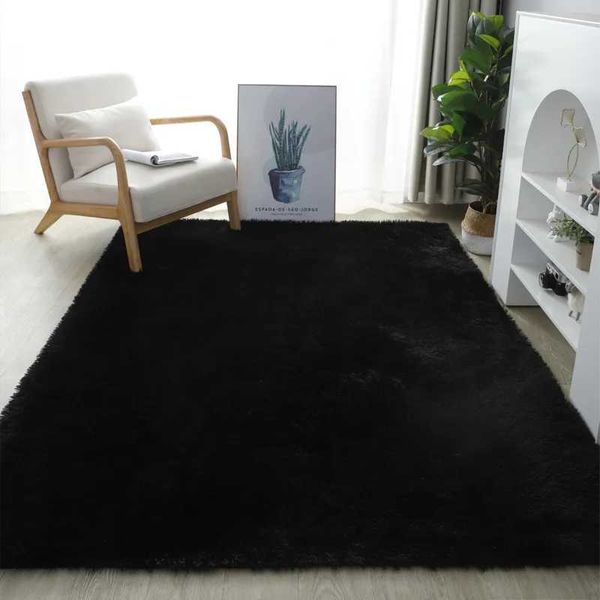 Nordic Style Furry Mat Modern Bedro Bedside Carpets Living Ro Decoration Large Size Black Gray Powder Non Slip Floor Carpey Z250208
