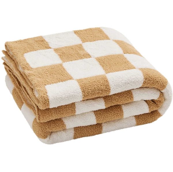Blanket Throw Blanket Checkerboard Grid Chessboard Gingham Warmer Comfort Plush Reversible Microfiber Cozy Decor for Home Bed Couch T221019B