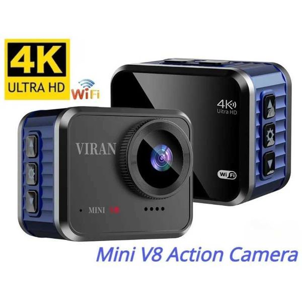 Sports Action Video Cameras Wifi Mini Action Camera V8 4K HD 60F with Remote Control Screen Waterproof DV Sports Camera CL250208
