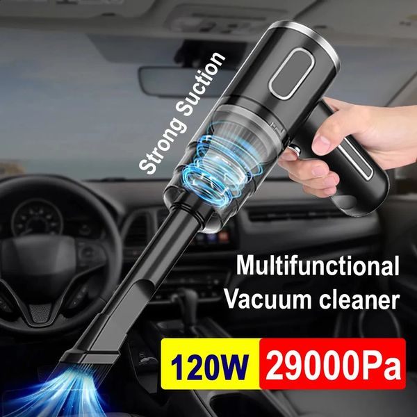 29000Pa 120W Wireless Car Vacuum Cleaner Portable Handheld Vacuum Cleaner for Home Car Dual Use USB Rechargeable 2000mAh 240829