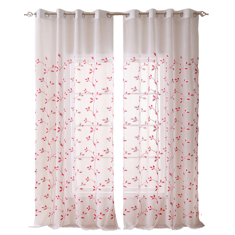 YL-37179 French green kitchen gauze curtain retro American light-transmitting French double-layer lace bedroom partition curtain bay window curtain