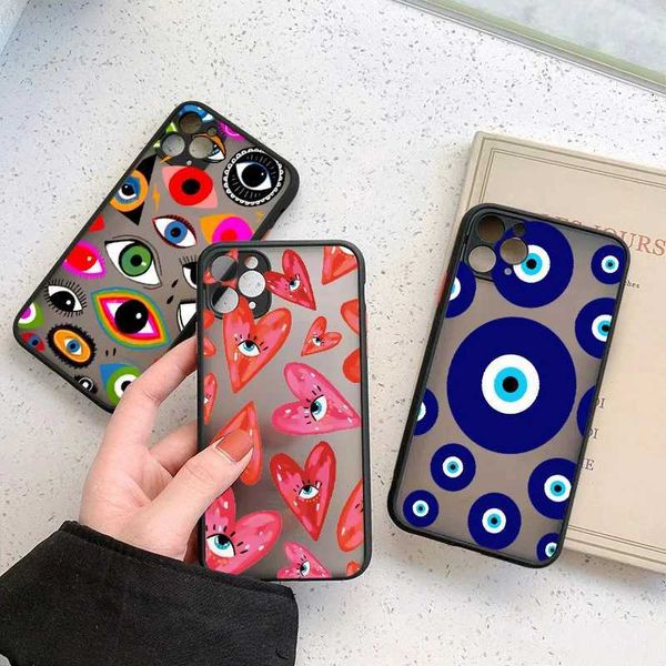 Cell Phone Cases Lucky Eye Blue Evil Eye Print phone case suitable for iPhone 16 15 12 13 11 14 Pro Max Mini XR X XSMAX 7 8 Plus SE2 shockpr