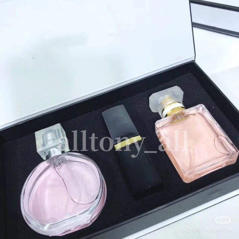 Brand Cosmetic Kit Matte Lipstick 30ml Perfume 3 in 1 Makeup Set With Box For Women Gift Perfumes