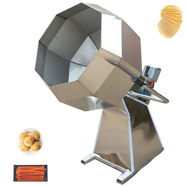 Potato Chips Seasoning Machine Coating Peanuts Spices Mixer Fried Food Flavoring Drum Seasoning Processing Machines
