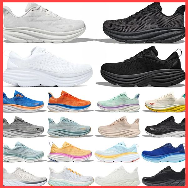 2024 Designer Bondi Clifton 8 9 Running Shoes for Men Women Triple Black White Blue Blanc De Blanc Outdoor Mens Womens Shoe Trainers Sneaker
