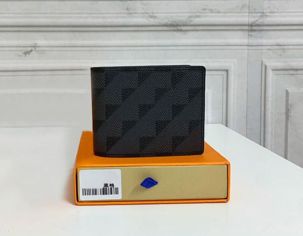 Designer mens wallets luxury Multiple purses flower letters short credit card holders male fashion plaid money clutch bags with box high-qua