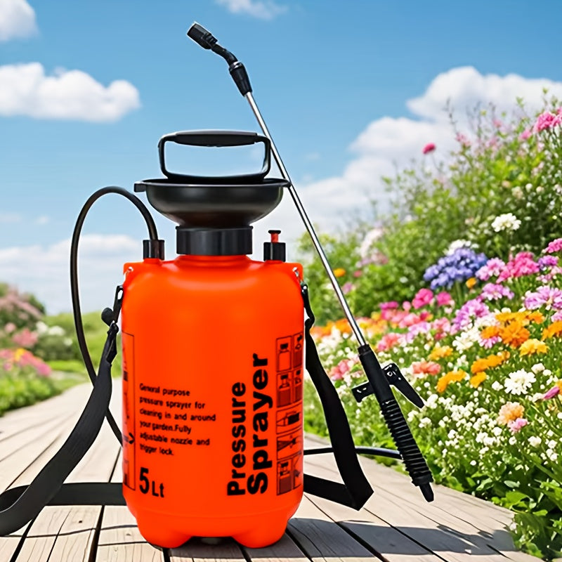 TEMU High-pressure Manual Pneumatic Sprayer For Gardening - Large Capacity, Shoulder Type, Durable Plastic, Ideal For Watering Plants, No Electricity
