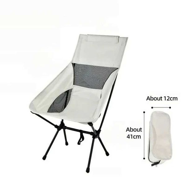 Camp Furniture Pink Squirrel Camping Moon Chair High Backrest Ultra Light Folding Portable 90Kg Load Outdoor Fishing H241121