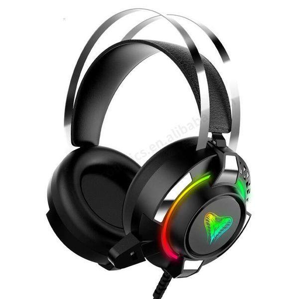 shanshi Mer Riel Usb wired gaming with microphone headset rgb light Stereo Sound Headsets for PS4 PC gamer headphone