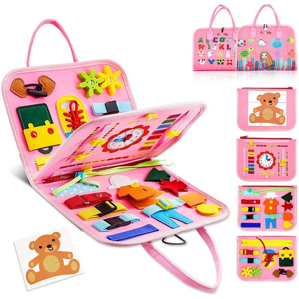 Montessori Kids Travel Toy Felt Activity Quiet Books Busy Board Activity Educational Sensory Learning Book
