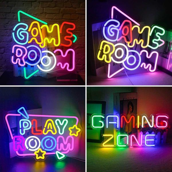 New Arrival Game Room Neon Sign LED Wall Decor Lights USB Powered Acrylic Lamp For Gaming Zone Bedroom Table Signs Gamer Party Birthday Gift