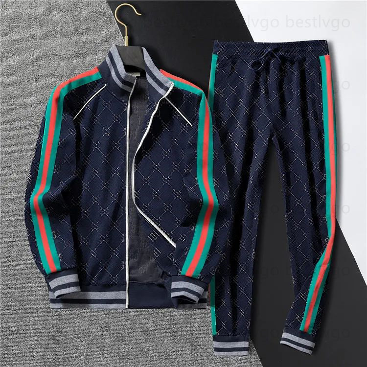 Mens Coat Designer Jacket Pants Floral Zipper Hooded Coat Embroidered Letter Jackets Stand Collar Cloth Jacquard Fabric Men Fashion Streetwear Suits