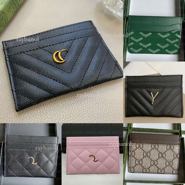 Designer Credit ID Holder Sheepskin Leather Wallet Money Bags Plaid Cardholder Billfold Case For Men Women Mini Card Holders Coin Purse Bag