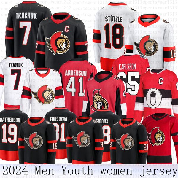 Brady Tkachuk jersey 28Claude Giroux 35 Linus Ullmark Senators hockey jersey Thomas Chabot Josh Norris Adam Gaudette Artem Zub jersey