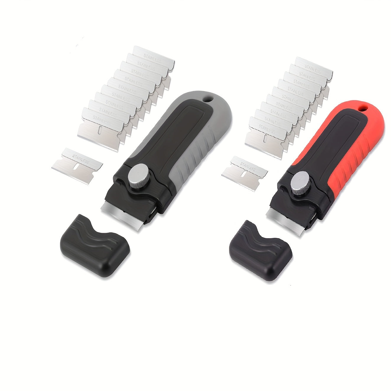 TEMU 2pcs Locking Scraper With Safety , Glass Cooktop Scraper With 10pcs Stainless Steel Blades For Glass Clean, Paint And , Decal Sticker Remover,