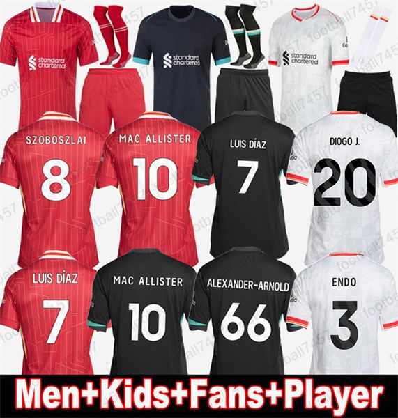 24-25 THIIAGO soccer jerseys MACALLISTER MSALAH ENDO SZOBOSZLAI maillot men kids kit short sleeve football shirts Chiesa VIRGIL DARWIN fans