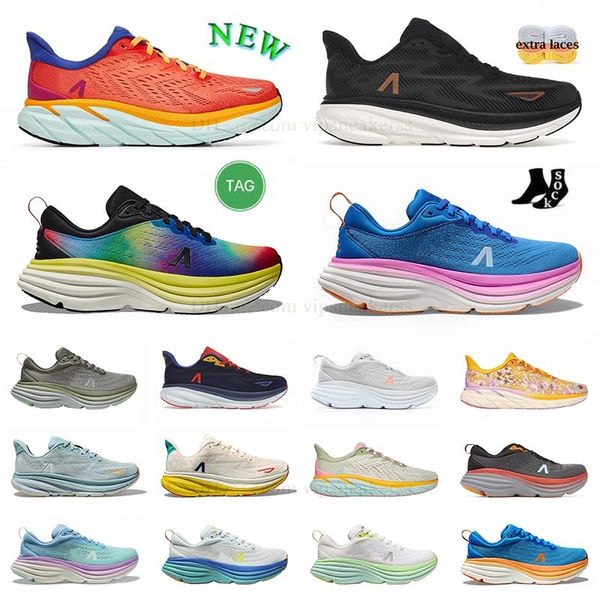 Moda Bondi 8 tênis triplos pretos carbono autético X Pessoas livres Running Shoes Clifton 9 Purple Top Kawana One One One Airy Blue Shifting