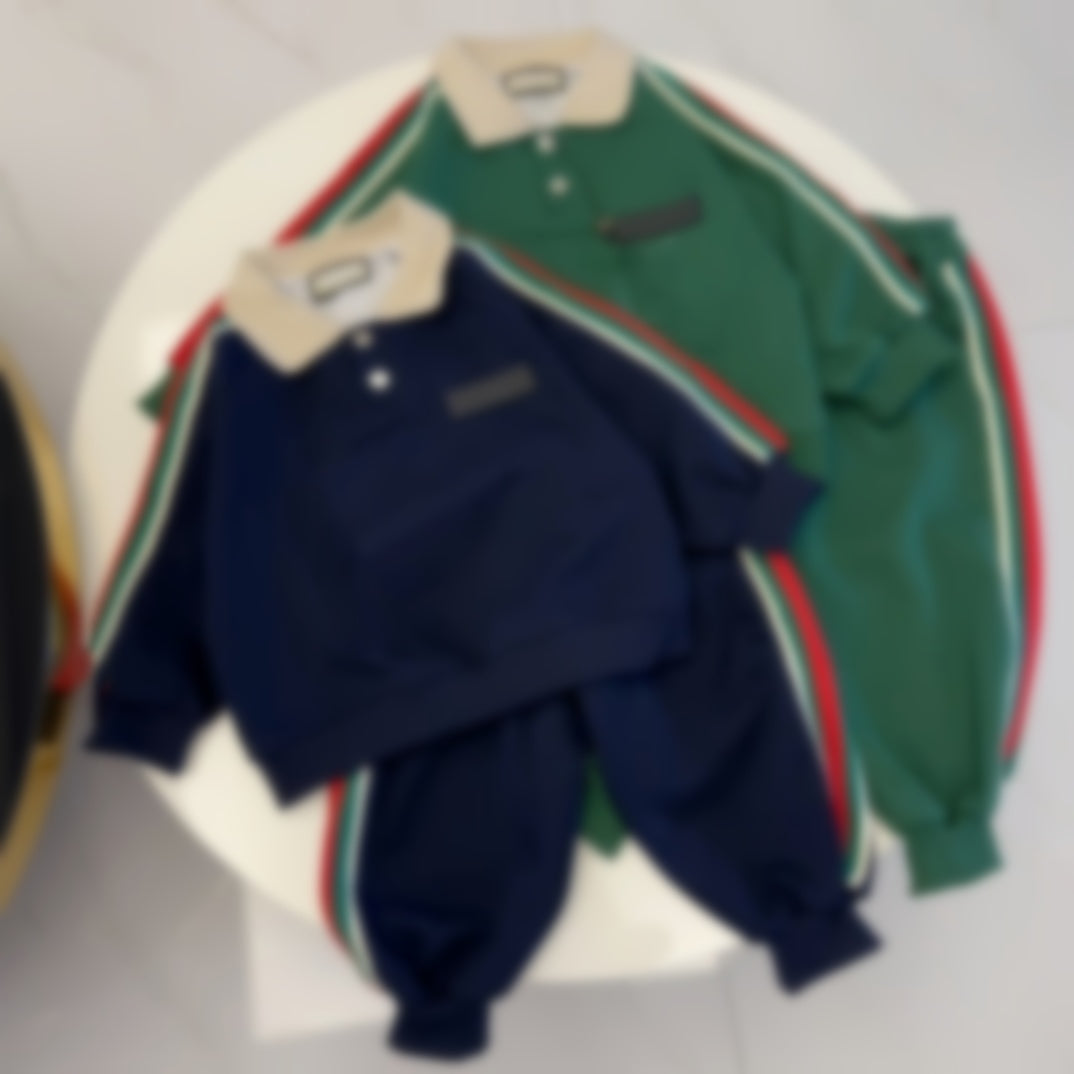 baby lapel sets kids clothes top kid polo sweater tracksuit designer luxury girl boy clothe set son daughter child Christmas birthdays parties schoo