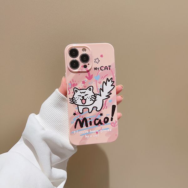 ddmygifts Graffiti Line Cat Suitable for 15 Promax Phone Case 13 Personalized Sweet Cool 11 Full Package 1214 A