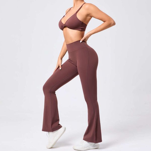 Sport Bra Flared Leggings Outfit 2024 Sportswear Woman Gym Set Yoga Clothes Women Sportwear Activewear Fiess Clothing Ollo