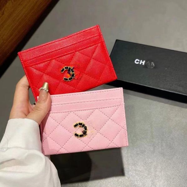 Multi-layer card case Wallet Women Coin Purse Card Holder Keychain Key Pouch Cardholder Small Wallets Travel Clutch Bags lambskin lightweigh
