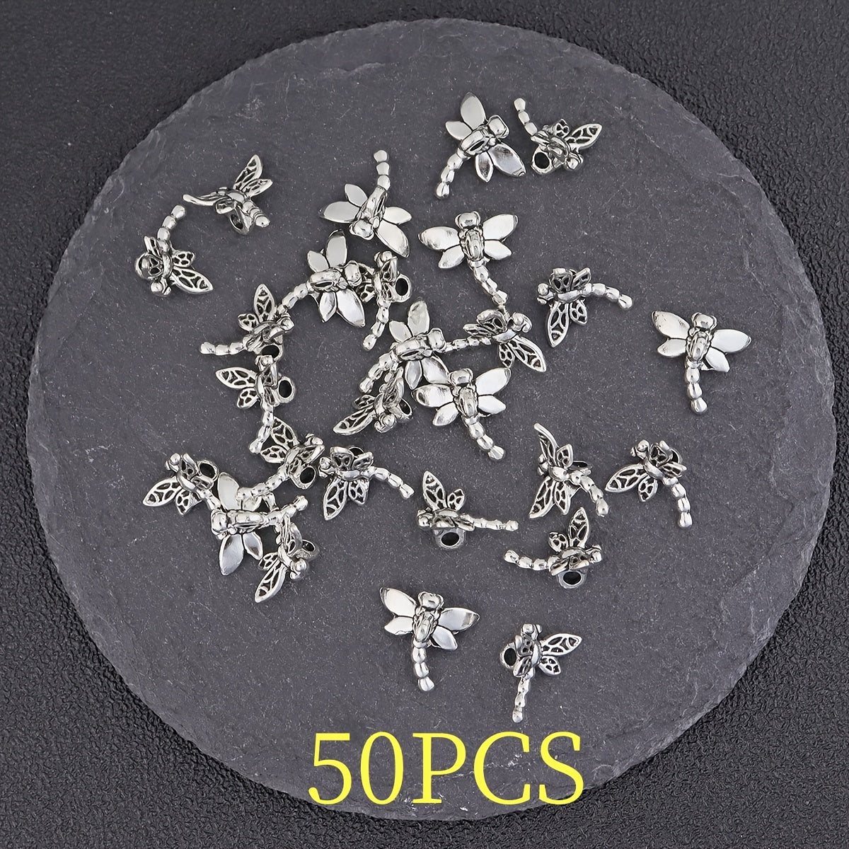 TEMU 50pcs Shaped Wing Pendants, Antique Silvery Insect Shaped Accessories, Making Accessories, Suitable For Necklace, Bracelet, Earring, Gift Making