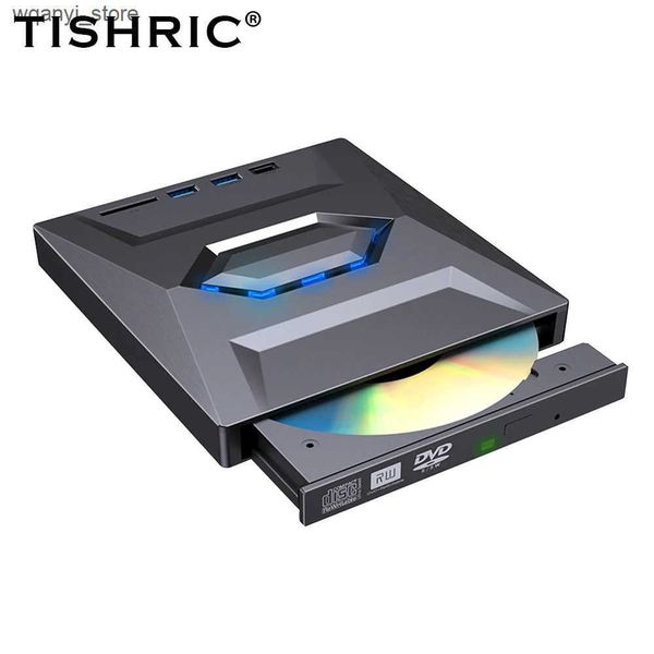 Optical Drives TISSHRIC External DVD Drive USB 3.0 Type C Cable Portable Optical Player CD DVD RW Drive Writer Burner for laptops L240910