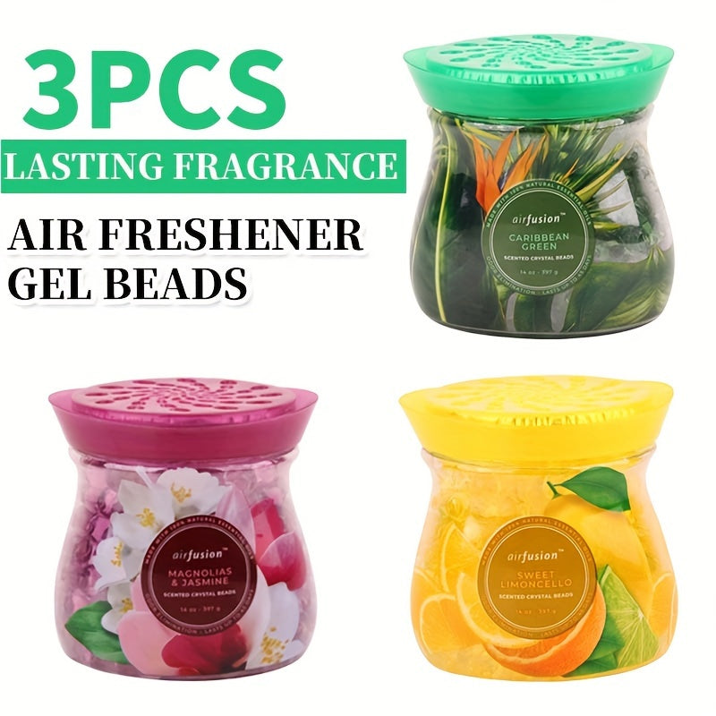 TEMU Odor Eliminator Gel Beads - 3 Bottle, 14 Oz Per Bottle, - Air Freshener Made With Essential Oils - Odors In Bathrooms, Cars, Boats, Rvs & Pet