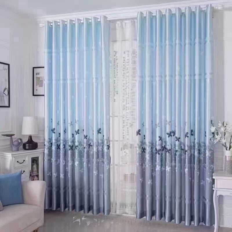 YL-37039 digital printed fabric shower curtain waterproof thick bathroom hook partition curtain