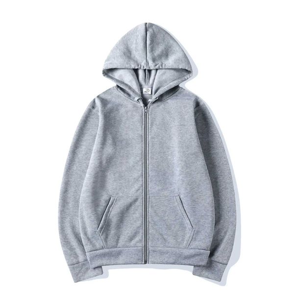 Fashionable casual black gray blue zipper hoodie hip-hop streetwear sportswear skateboarding mens-womens zipper hoodie mens hoodie W241126