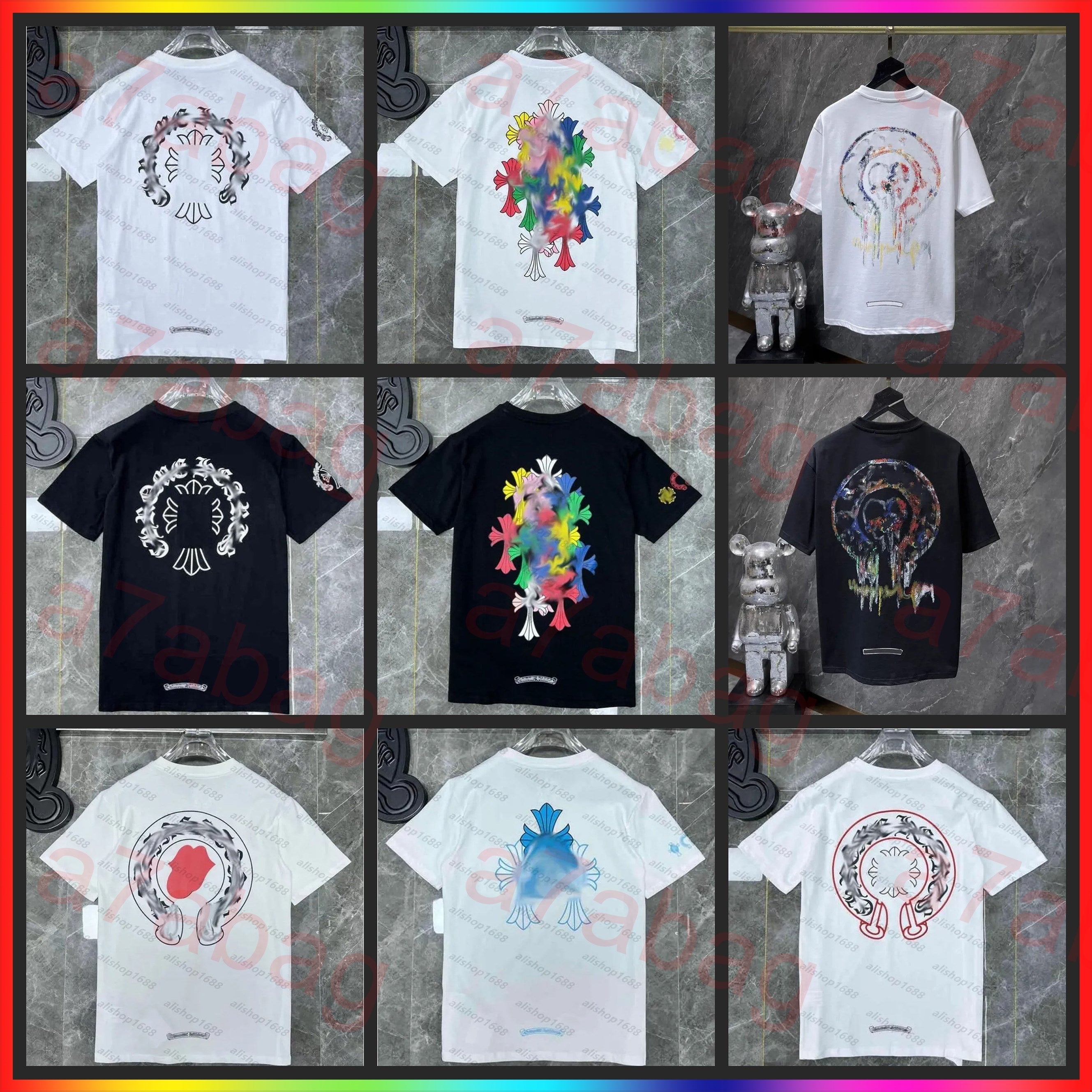 5A New Designer T Shirt Fashion graphic tee 2025 Top Sell chrome T Shirt Embroidered Letters Summer Luxurys Fashion Tops Shirts Men Loose Tees