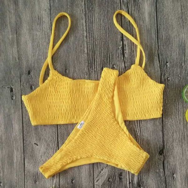 Bikini For Women Fold Push-Up Knitting Bra Bandage Bikini Set For Women Summer Holiday Beach Bathing SuitsXJ250117