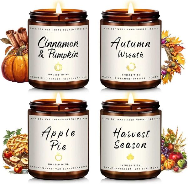 Candle jars with Lid Fall fragrance candles used for home soy candles gifts Fall fragrance candle jars home decoration birthday candles Y241