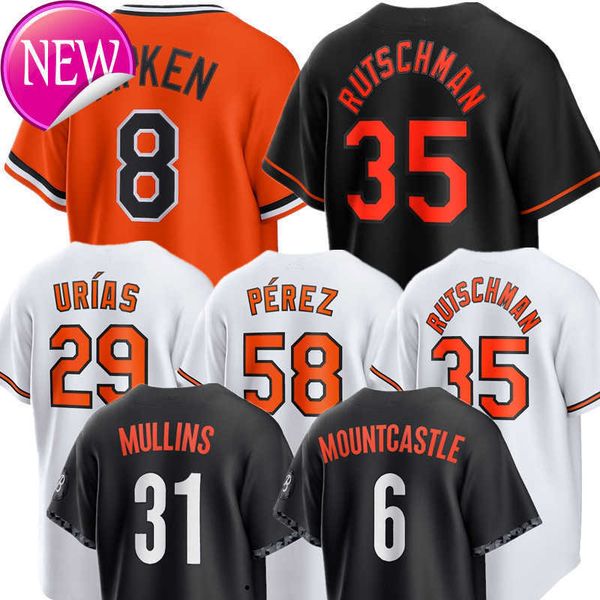 Custom Jersey 35 Adley Rutschman 8 Cal Ripken Jr. Ramon Urias Cionel Perez Keegan Akin Mike Baumann Felix Bautista Tyler Wells Baseball