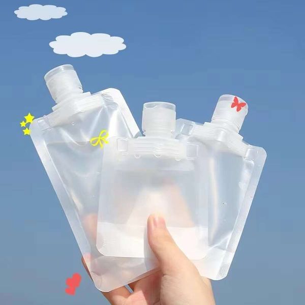 3Pcs Travel Portable Size Refillable Empty Squeeze Pouch 30-50-100Ml Cosmetic Lotion Shower Gel Shampoo Dispenser Leakproof Bag