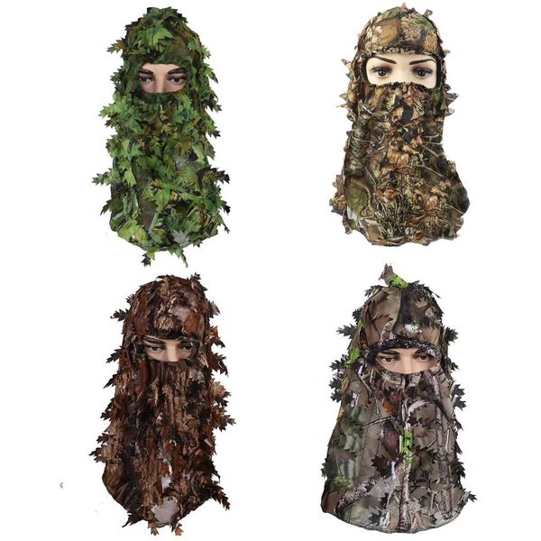 Camouflage Leafy Hat 3D Full Face Mask Headwear Camo Hunter Hunting Accessories Camping Hunting Tactical Cap Hunting EquipmentXJ240828