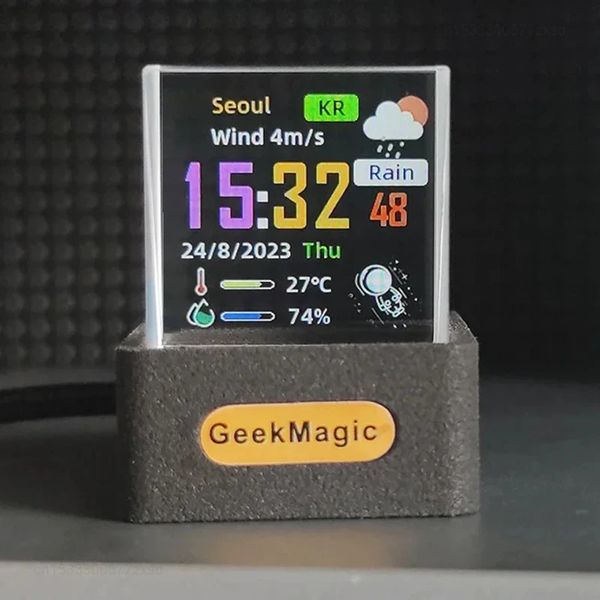 GeekMagic GIFTV Crystal Cube Po Display Holographic Desktop Smart Weather Station Digital Clock with GIF Animations Album 250210