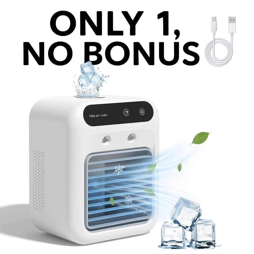 TEMU 2pcs-1pc, Usb Desktop Fan, Mini Air Conditioner, Portable Personal Cooling Rechargeable 1800mah Battery, Low Voltage Operation, For Desktop