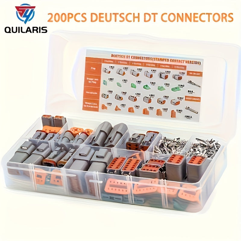 TEMU 200pcs Deutsch Dt Series Automotive Electrical Connectors Kit - Size 16 Contacts, Durable, Reliable, And -resistant For Environments - Ideal For