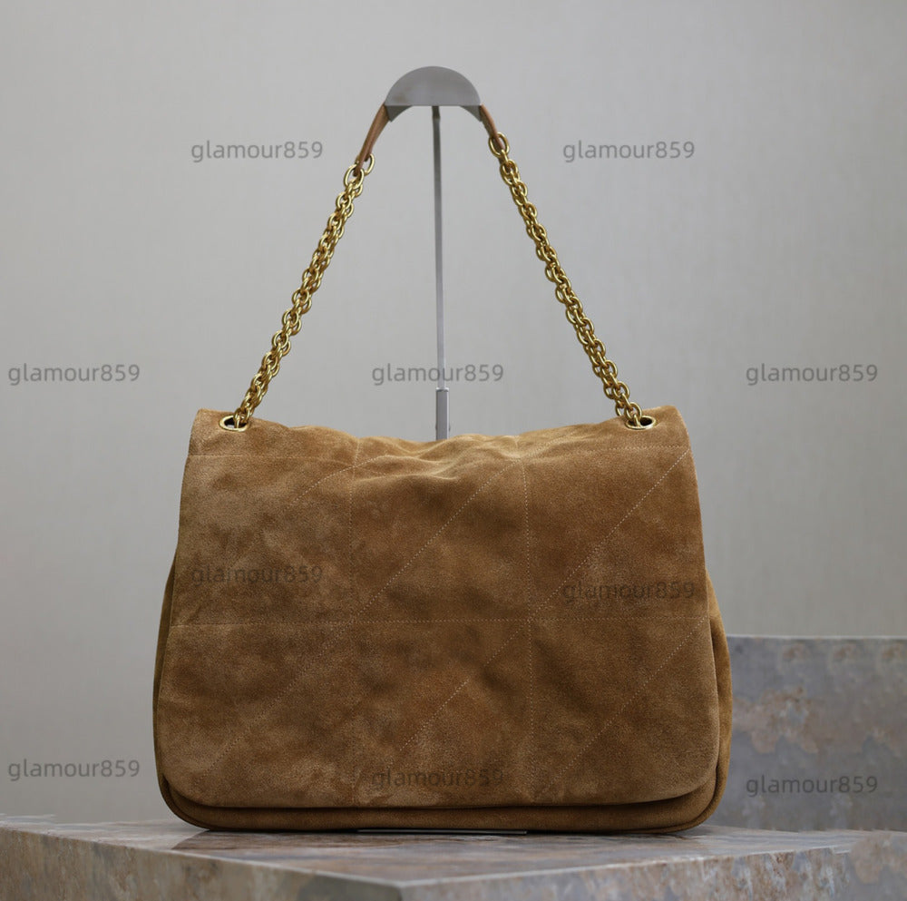 Top Quality Jamie 4.3 In Suede Shoulder Designer Golden Hardware Chain Crossbody Large Capacity Cotton ing Flap Messenger Bag Zipper Pocket Handbag1