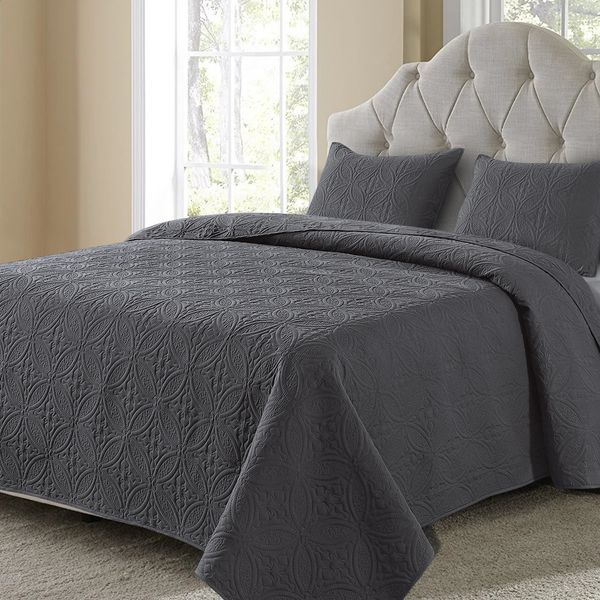 23pcs Solid Color Embossed Bedspread Set 1Bedspread 12Pillowcase Without Filler Modern Coin Pattern Soft Breathable And 250120