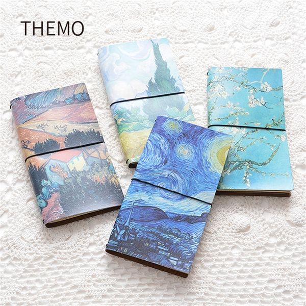 Notepads Van Gogh oil painting PU Leather Cover Notebook travel Diary Book Exercise Composition Binding Note Notepad Gift Stationery 220902