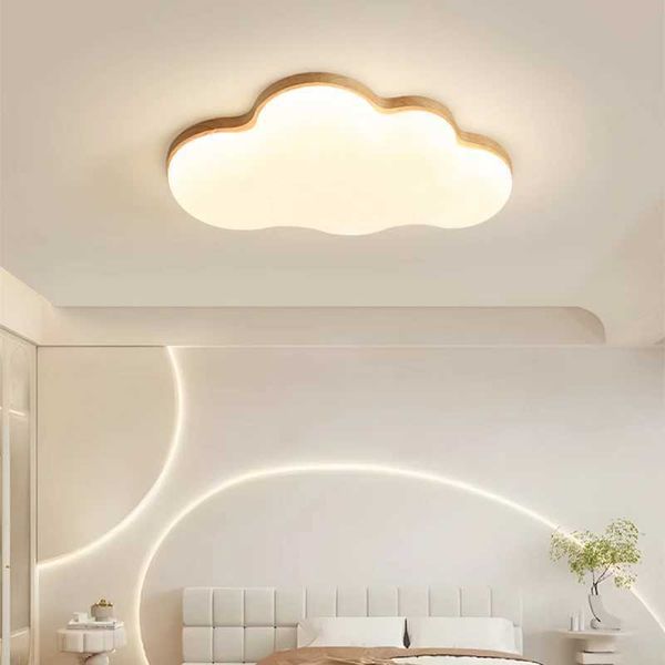 Nordic Cloud Ceiling Light for Childrens Room Warm Eye Protection Bedroom Ceiling Lamp Study Room Cartoon Wooden Art Lamp Z250120