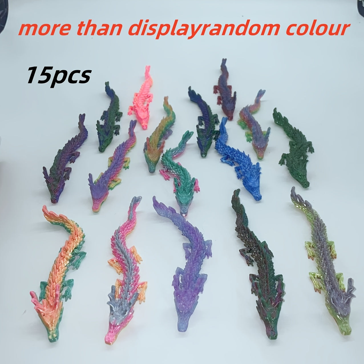 TEMU 5pcs-10pcs-15pcs 3d Printed Mini Dragon Figurine Set Oriental Dragon Suitable For Aquarium Landscaping Desktop Decoration Christmas Easter