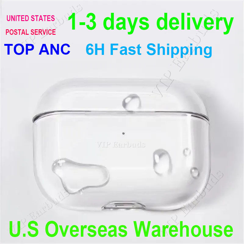 USA Stock for airpodspros with ANC Top Quality airpodspro2 Pro 2 2nd Earphones Air 3rd 4 Headphone Accessories Silicone Protective Case Wireless Cha