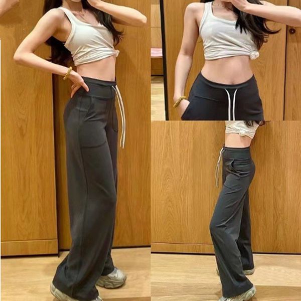 Women&#039;s Loose Fit Flared Trouses Gym Sports Leggings Fitness Women Wide Leg High Waist Push Up Nude Yoga Pants Gym Clothes