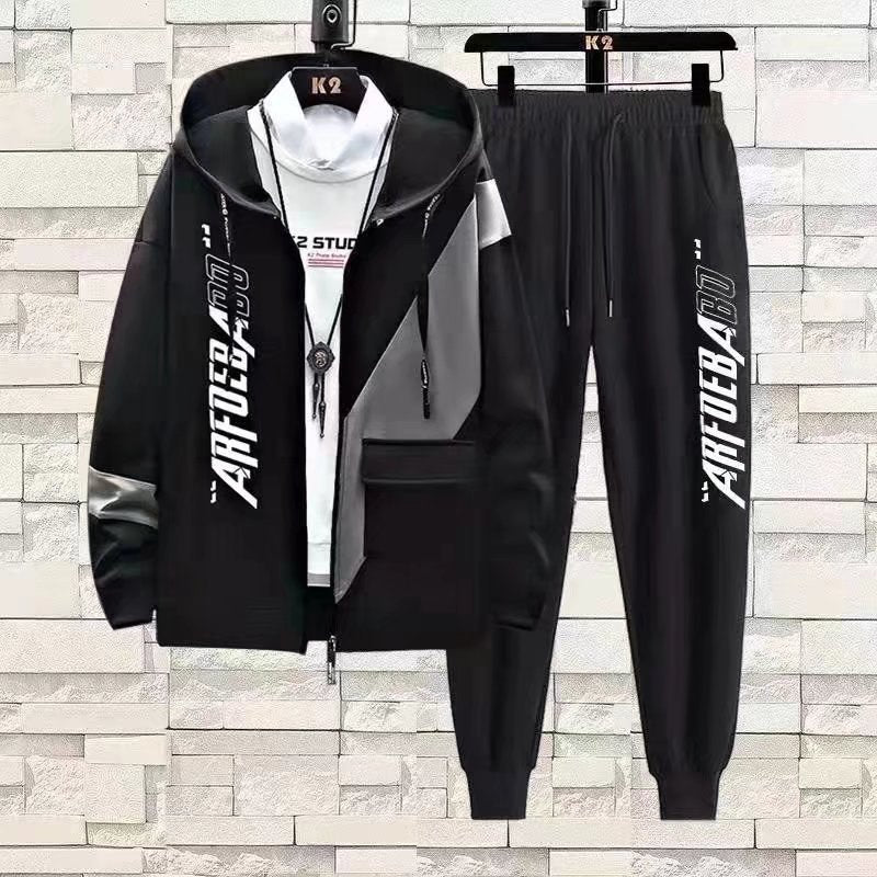 Men&#039;s Casual Tracksuit Set - Hooded Jacket and Sweatpants 2 - Piece Outfit