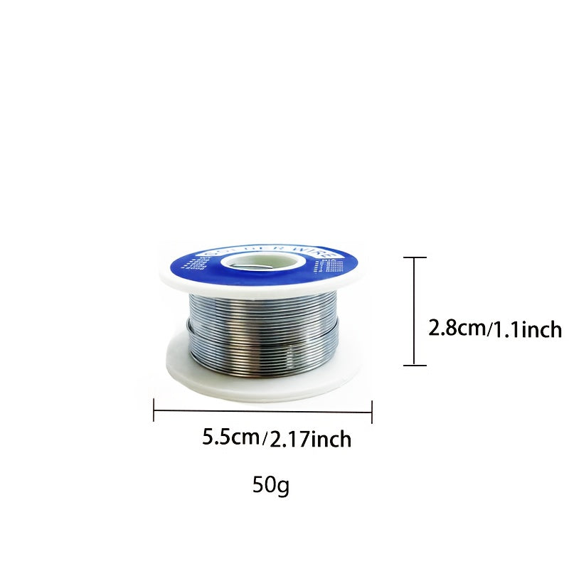 TEMU 1pc 50g Industrial Solder Wire - Ideal For Beginners, With Rosin Core For Welding - Electrical Repairs & Diy Projects, Through Welding Machines,