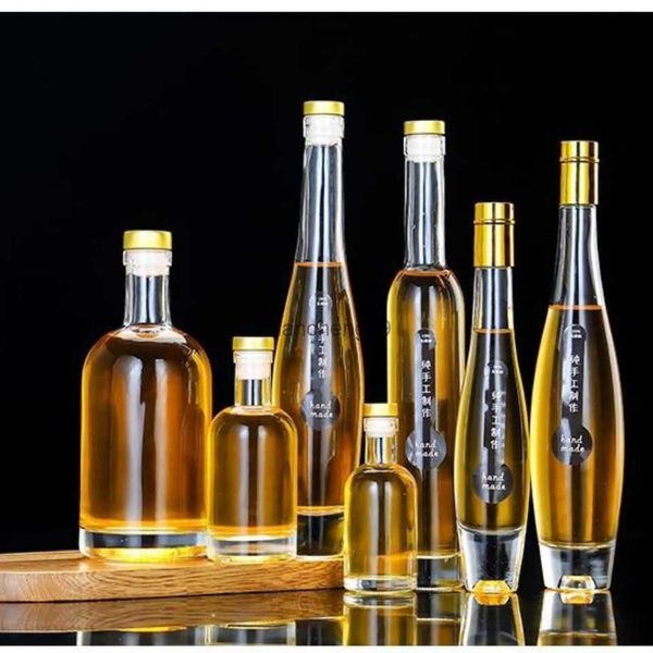 High-end Glass Ice Wine Bottle Lead-free Empty Juice Bottle Frosted Water Bottle Glass Bottle Decanter Wine Container Coffee Mug L230620